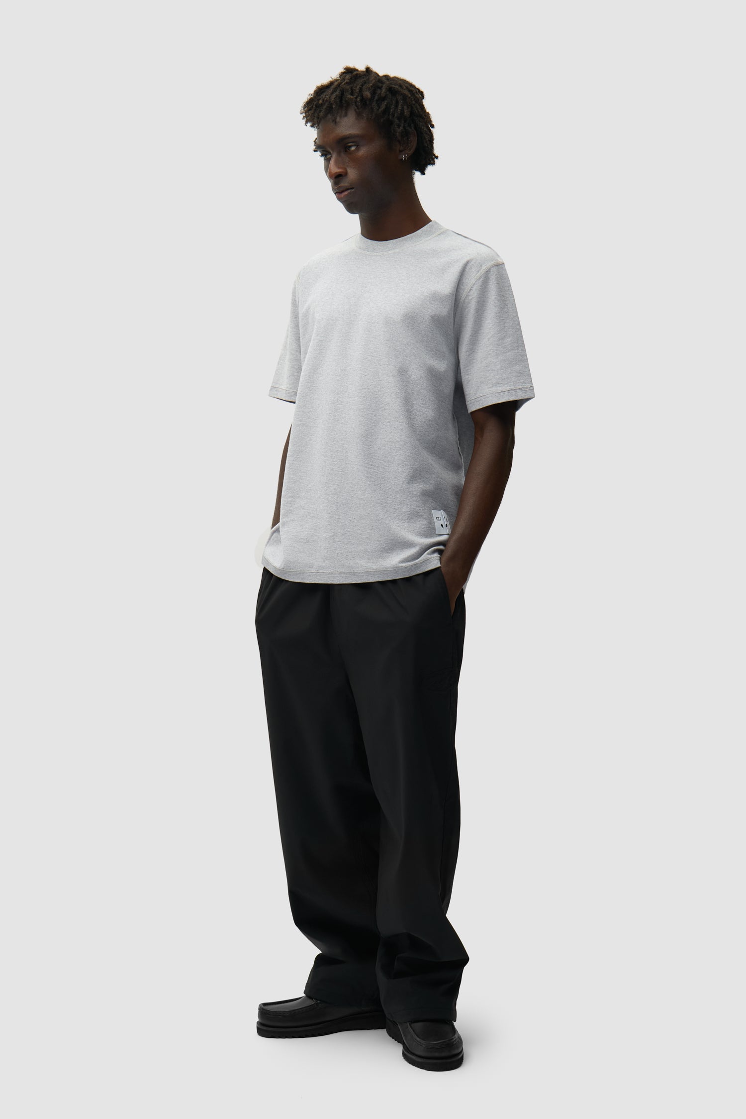 T-shirt à étiquette réversible - Gris