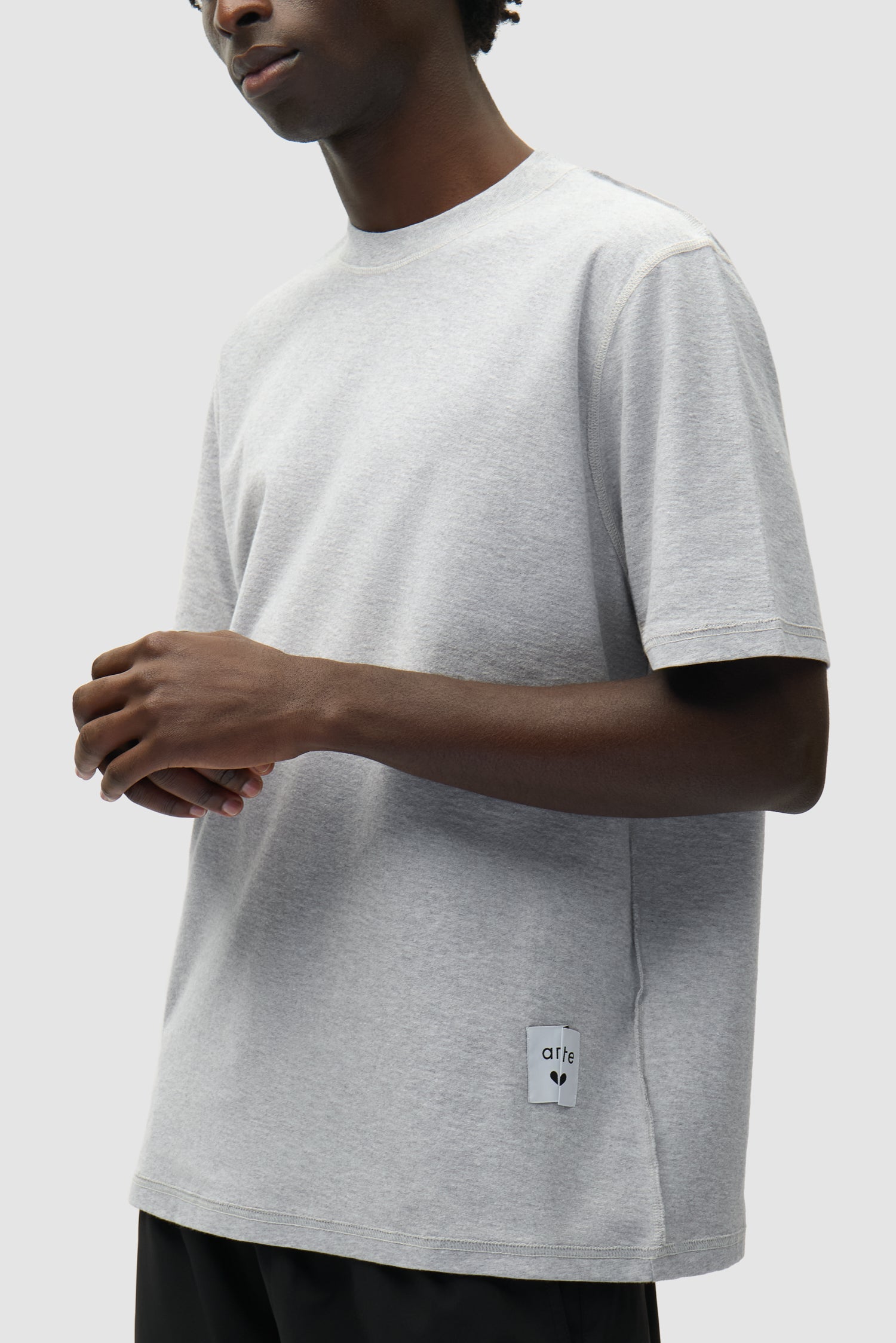 T-shirt à étiquette réversible - Gris