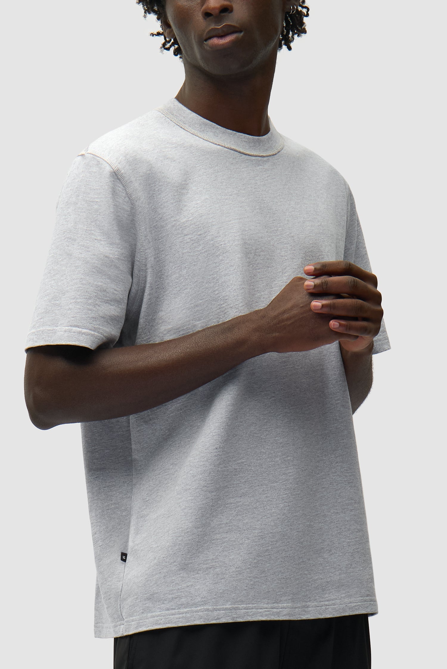 T-shirt à étiquette réversible - Gris