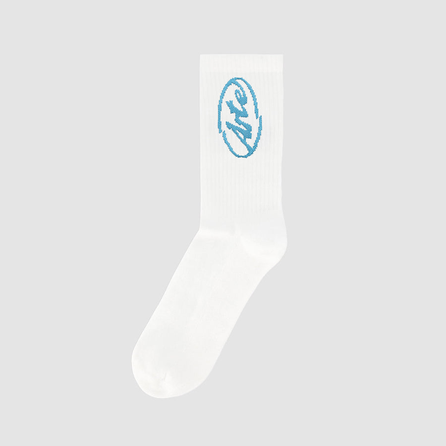 Circle Logo Socks - White