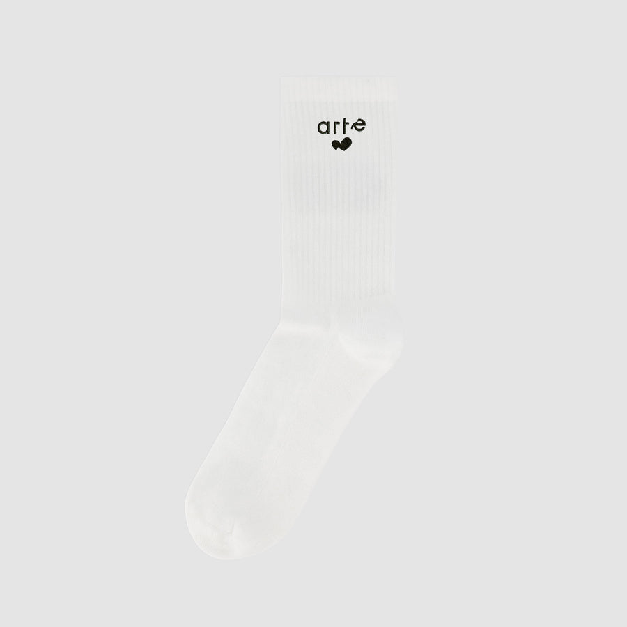 Heart Logo Socks - White