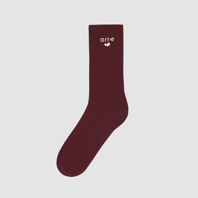 Chaussettes avec logo cœur - Bordeaux