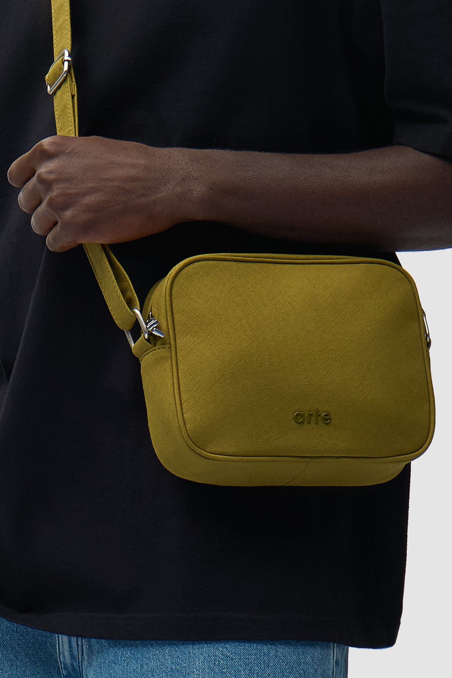 Sac Baka en lin vert, vue détaillée