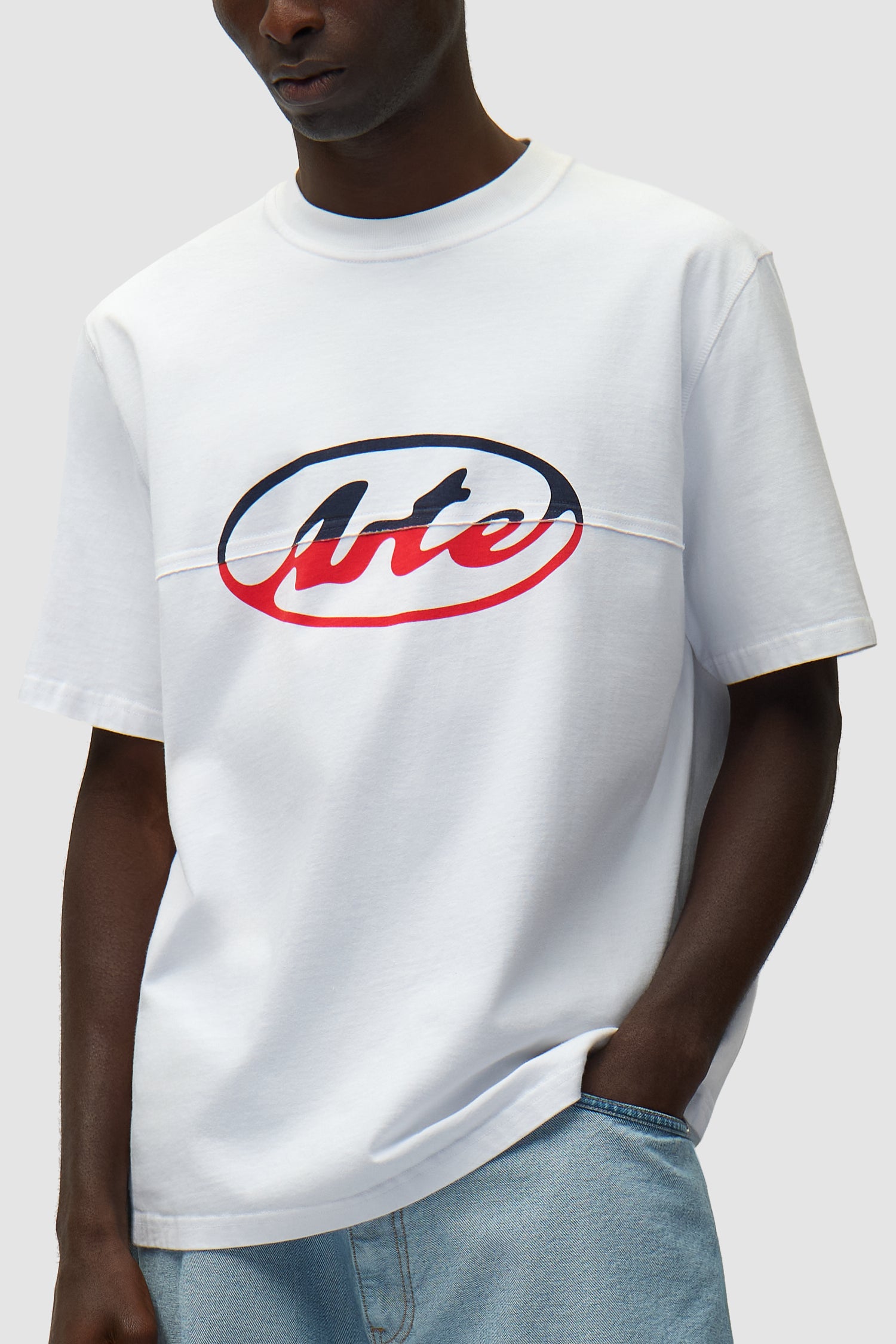 T-shirt avec logo cercle découpé - Blanc