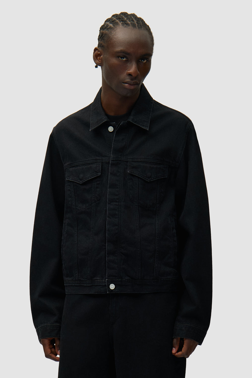 Veste en jean avec logo cercle - Noir
