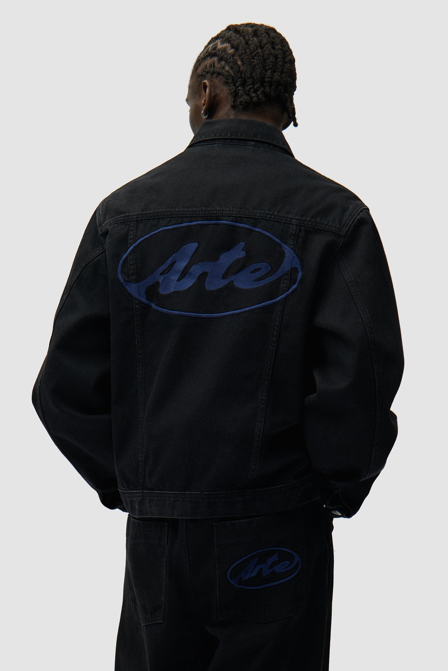 Veste en jean avec logo cercle - Noir