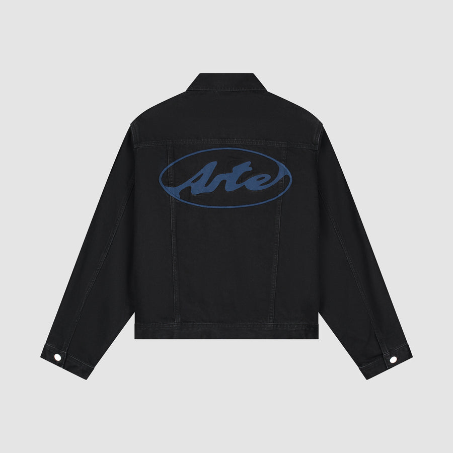Veste en jean avec logo cercle - Noir