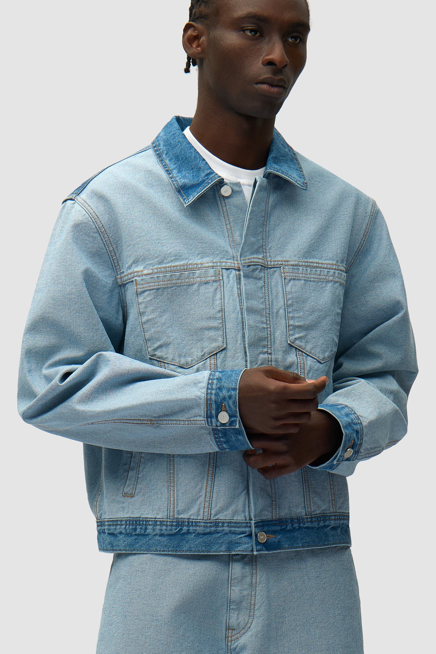 Veste en denim Inside/Out - Denim Bleach