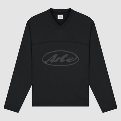 T-shirt à manches longues avec logo circulaire - Noir
