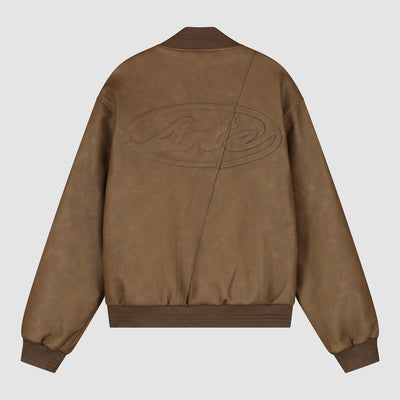 Veste universitaire en cuir - Marron