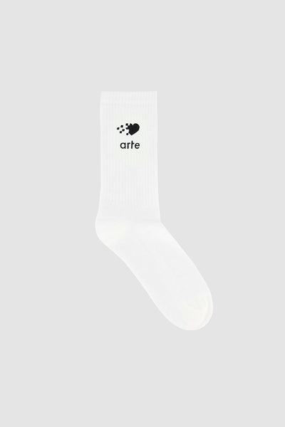 Fade Heart Socks - White