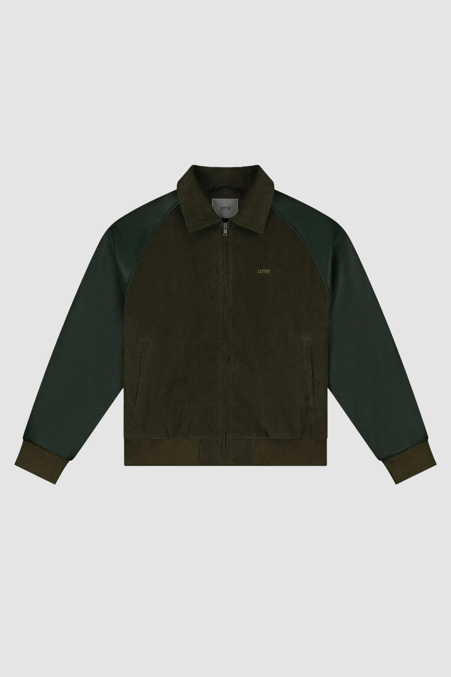 Veste universitaire en vert, vue de face