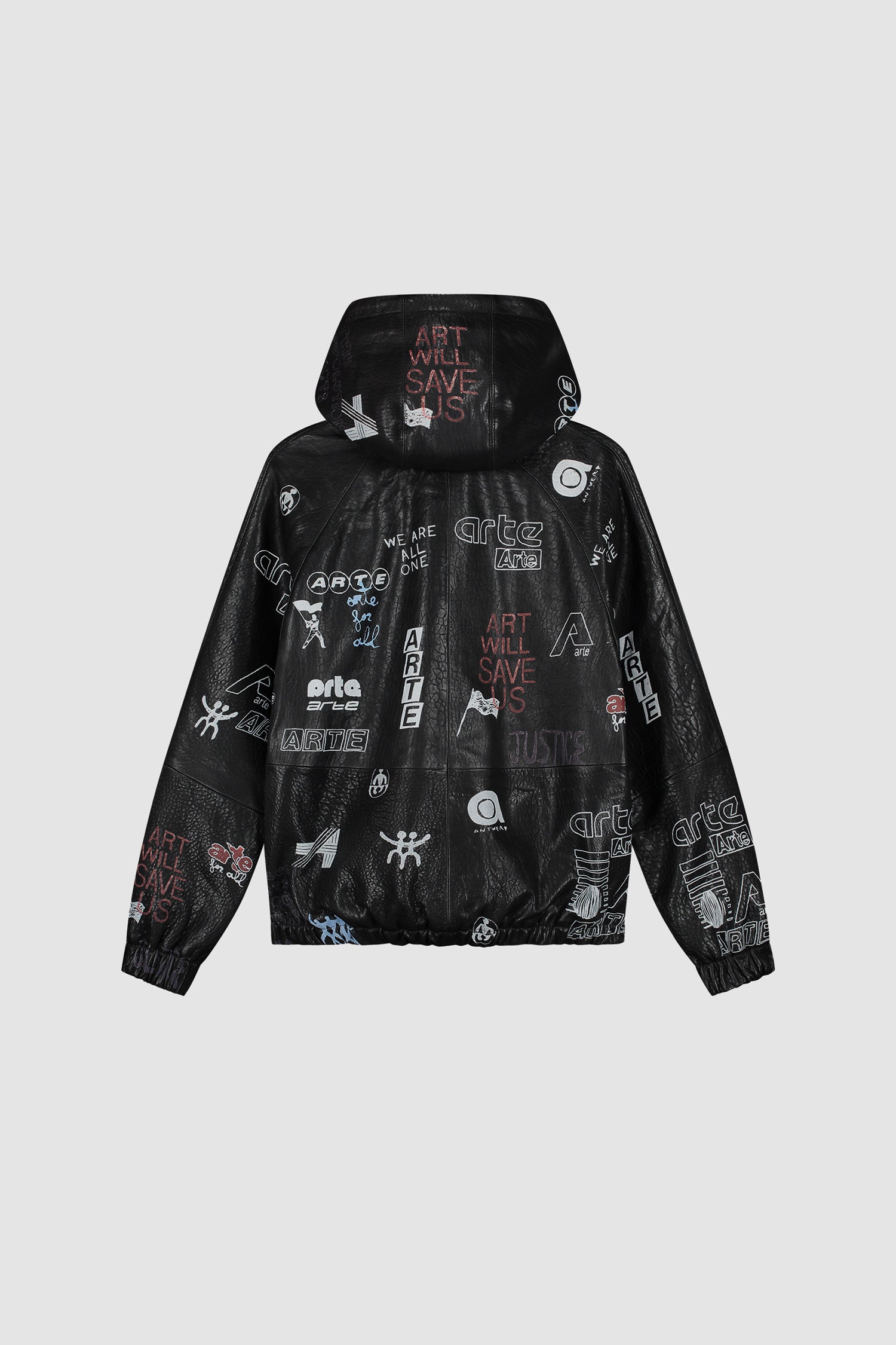 Veste en cuir noir intégral, vue arrière