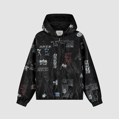 Allover Leather Jacket - Black