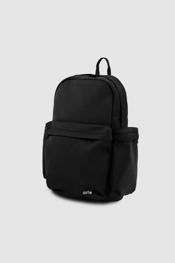 3D Pocket Backpack in Black, front view