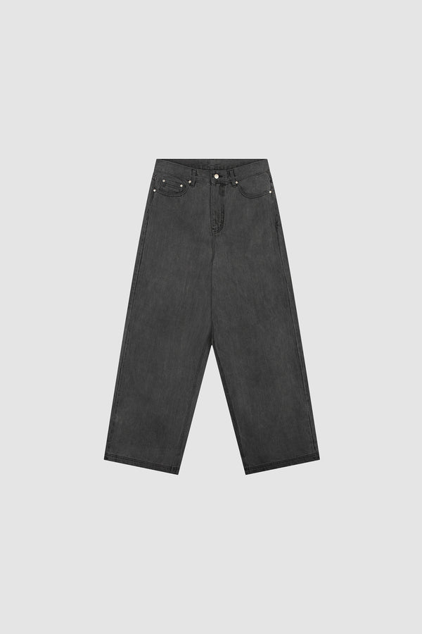 Denim Pants in Fade Black, front view