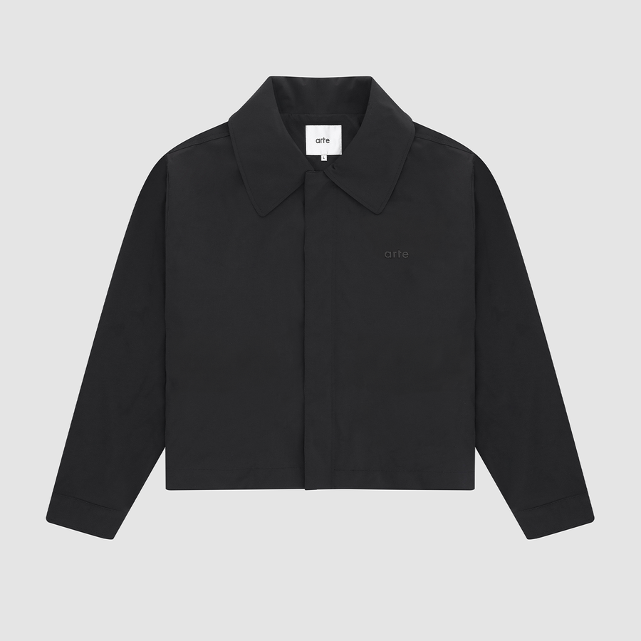 Veste en nylon à grand col - Noir