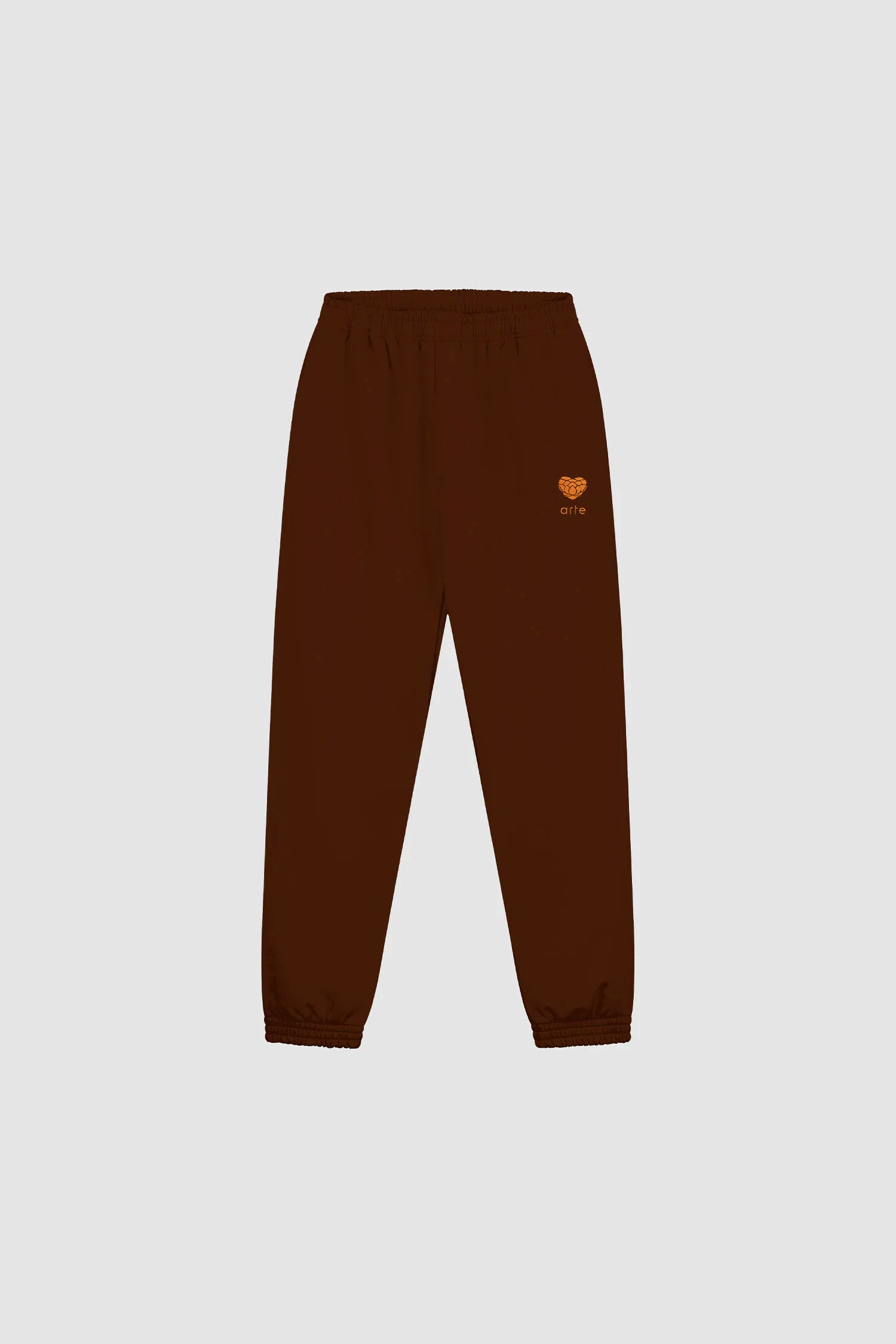 Heart Flower Sweat Pants - Brown