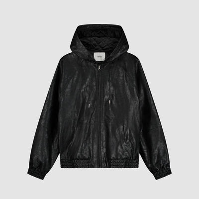 Cracked Leather Jacket - Black