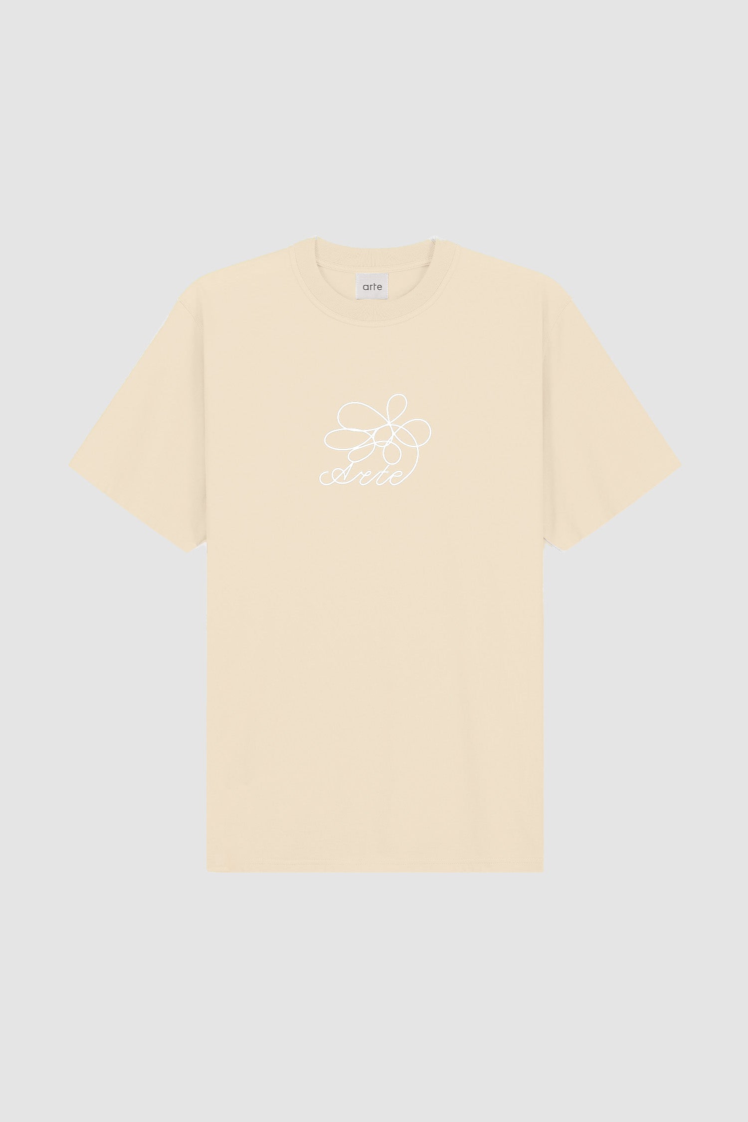 Flower Embroidery T-shirt - Cream