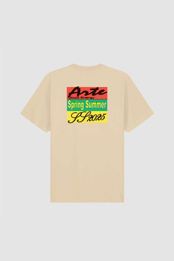 Multicolor Print T-shirt in Cream, front view