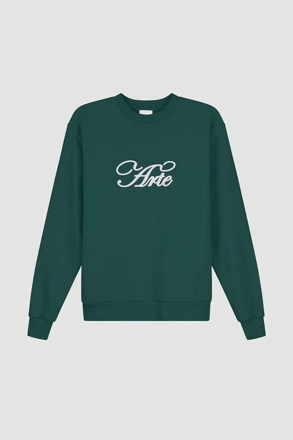 Logo Crewneck in Green, front view