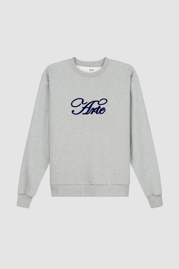 Logo Crewneck in Grey, front view
