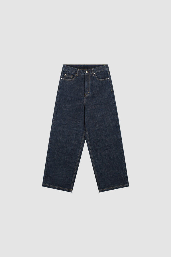 Denim Pants in Dark Wash, front view