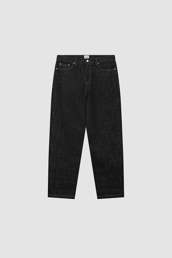 Denim Pants in Black, front view