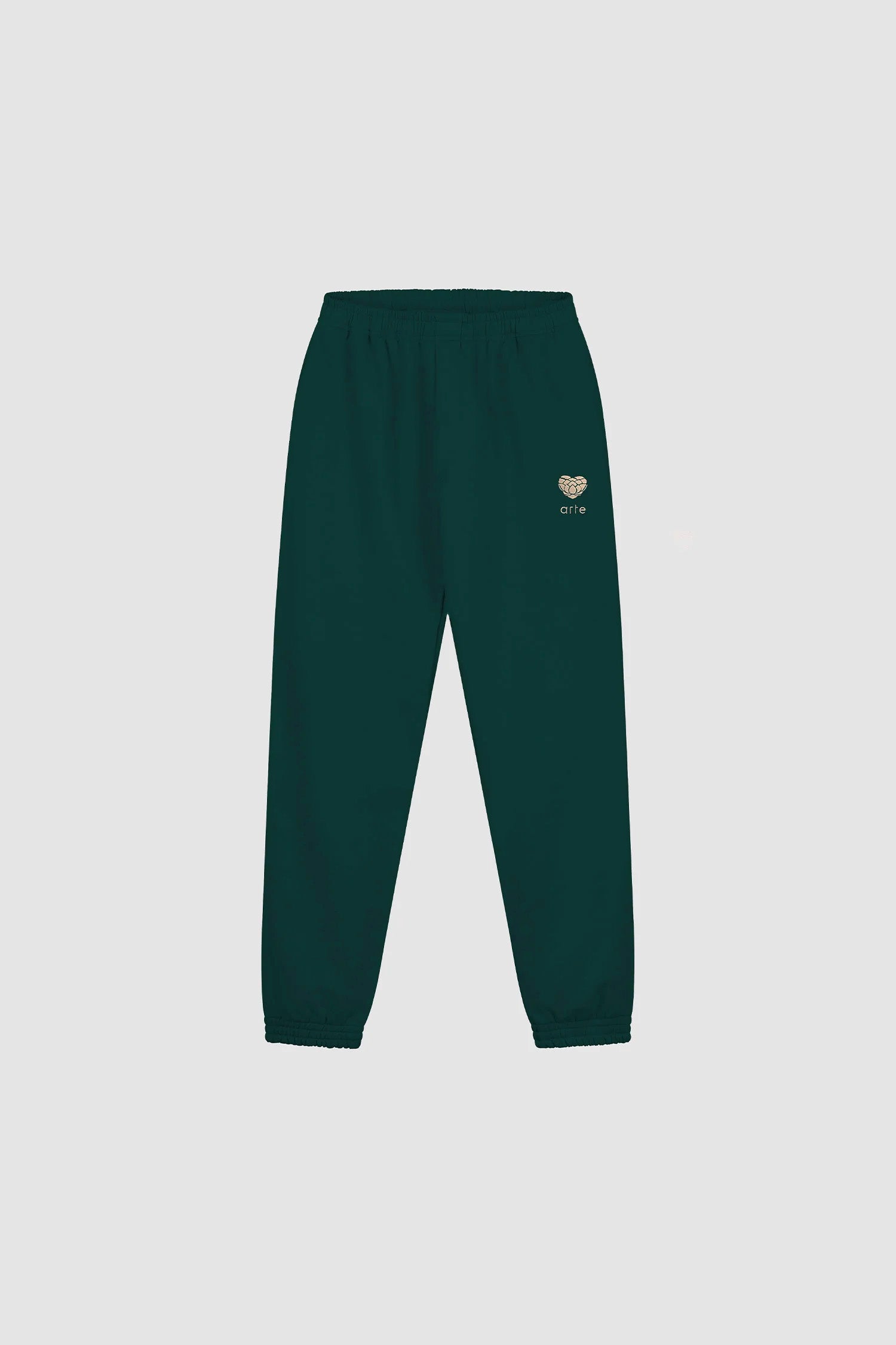 Heart Flower Sweat Pants - Green