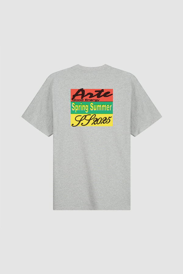 Multicolor Print T-shirt in Grey, front view