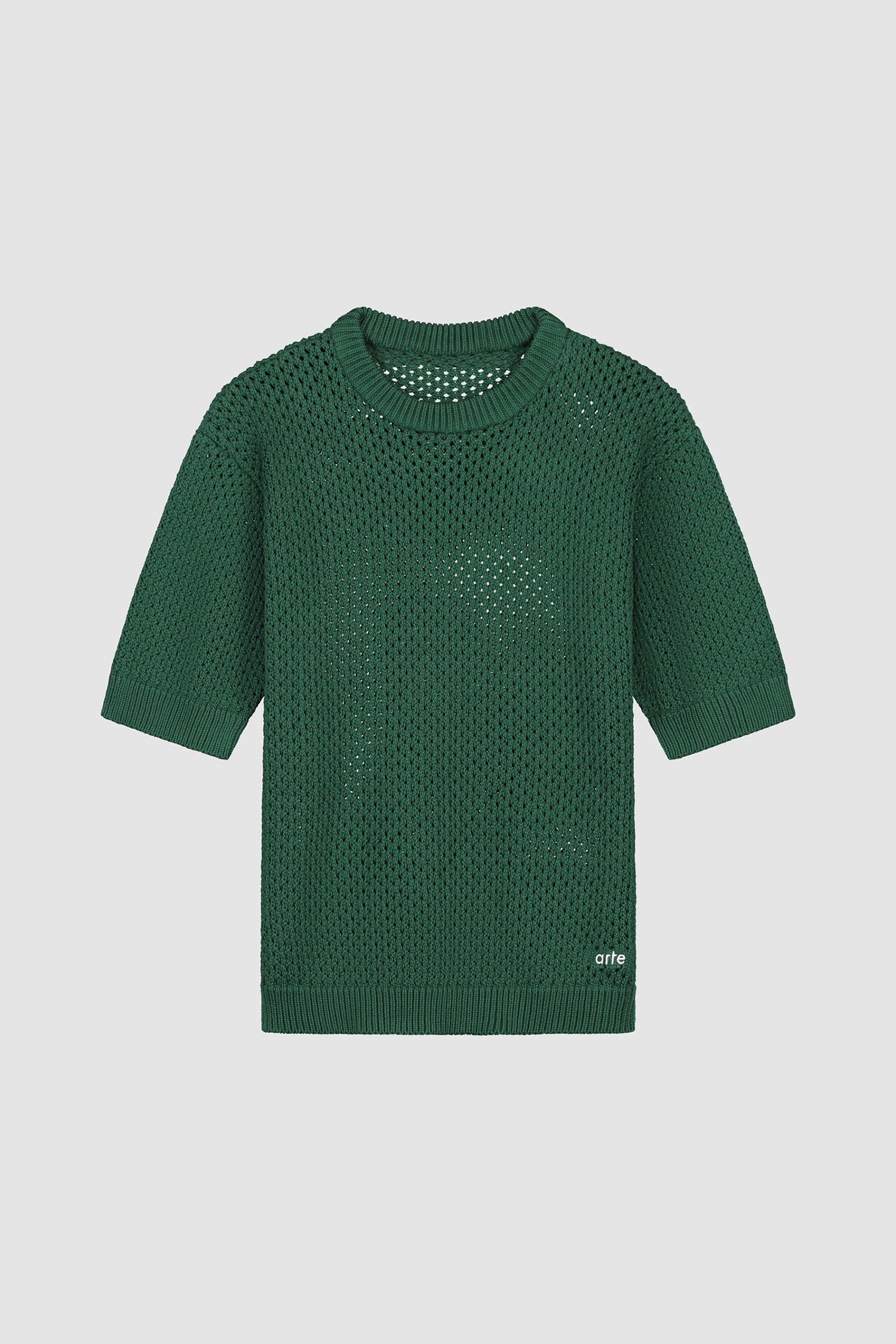 T-shirt en maille crochetée - Vert