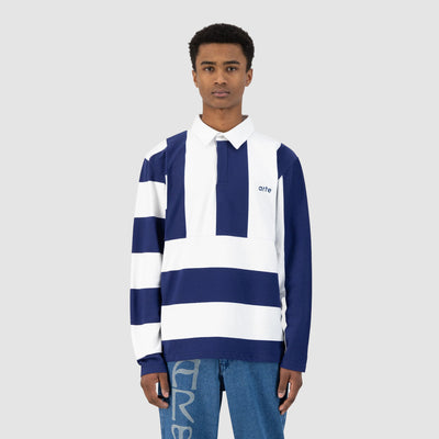 Peter Stripes Polo - White/Blue