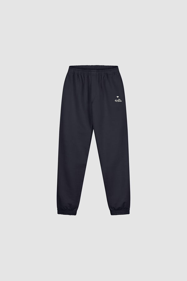 Heart Logo Sweatpants in Navy, front view