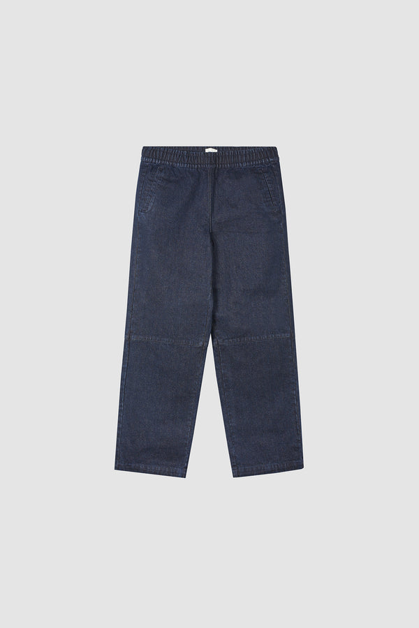 Denim Tech Pants in Navy, front view