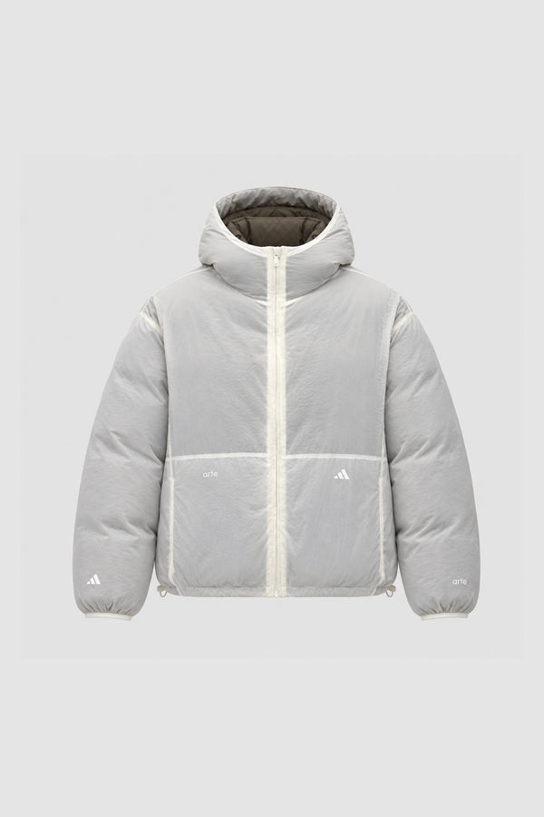 Arte for adidas Puffer in Shadow Olive, Front view