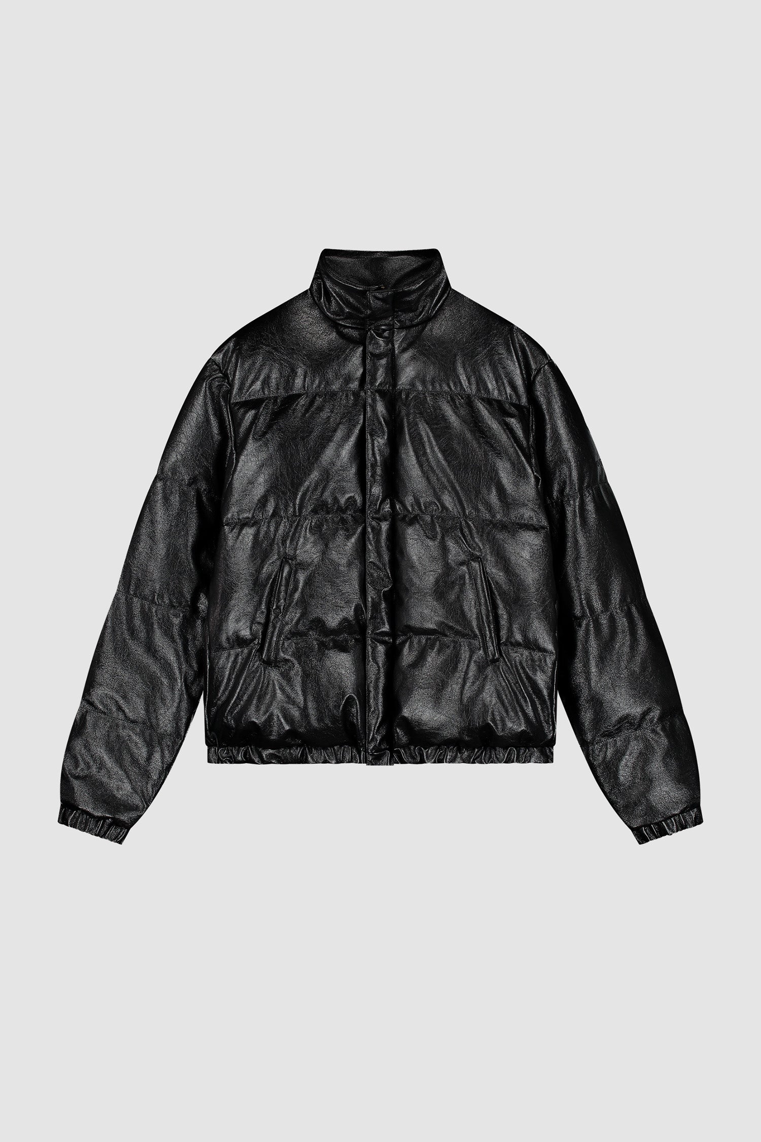 Doudoune à col montant, couleur noire, vue de face