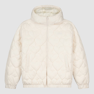 Joey Heart Puffer Jacket - Cream