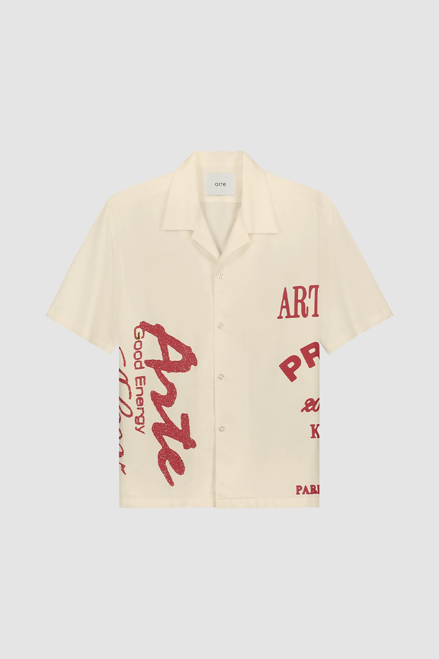 Red Print Shirt - Cream