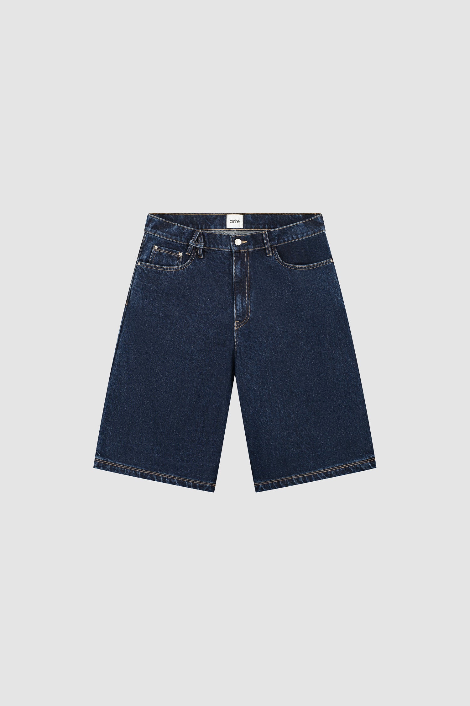 Belt Detail Shorts - Dark Wash