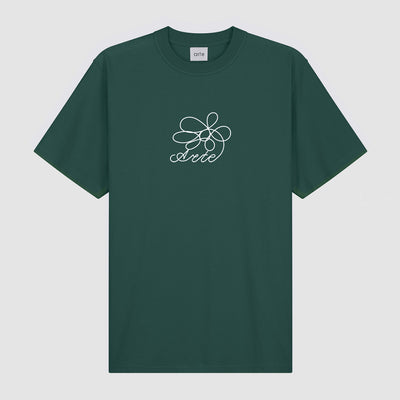T-shirt brodé de fleurs - Vert