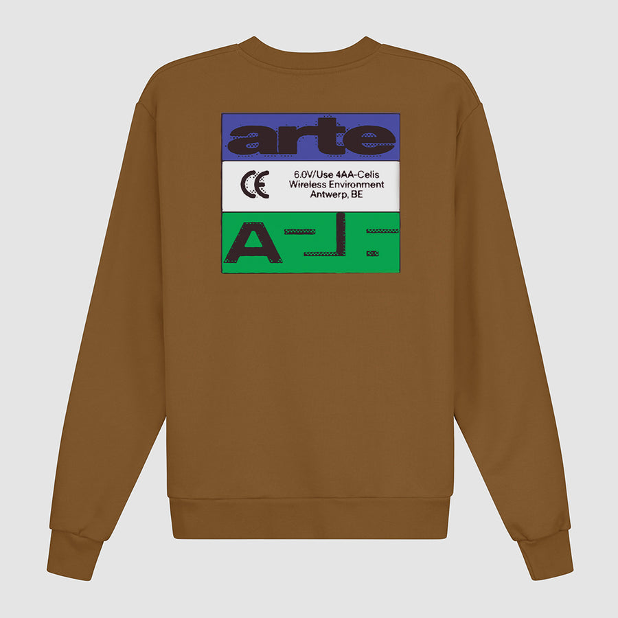 Tricolor Serial Crewneck - Brown