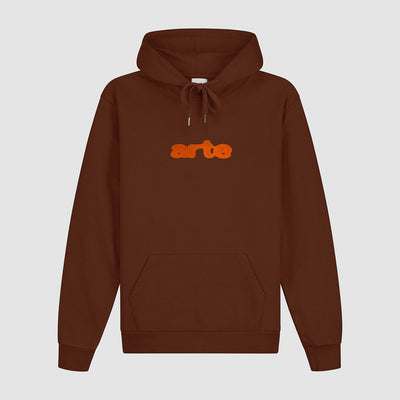 Sweat à capuche avec logo brodé - Marron