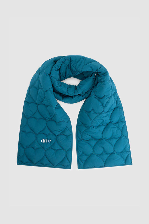 Aaron Padded Scarf - Petrol Blue