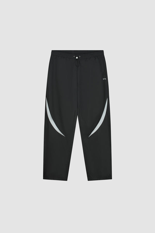 Two-tone Tracksuit Pants in Black, front view