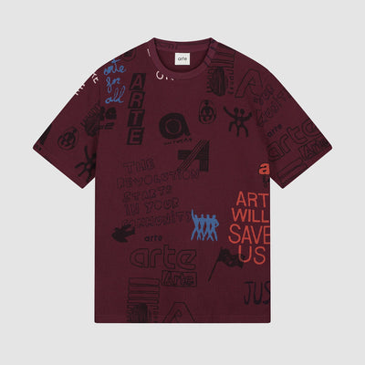 Waffle T-shirt - Bordeaux