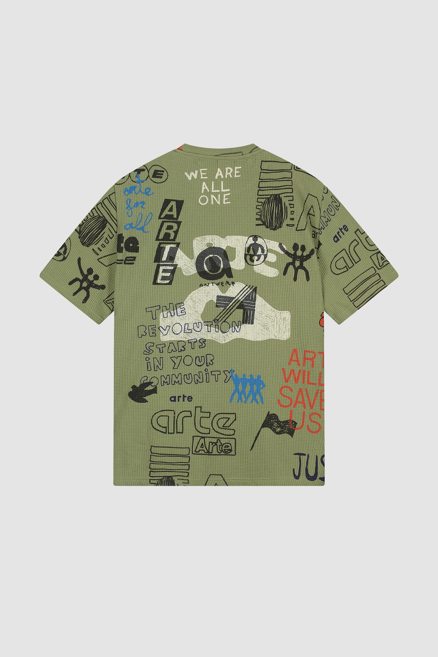 T-shirt Waffle vert, vue arrière