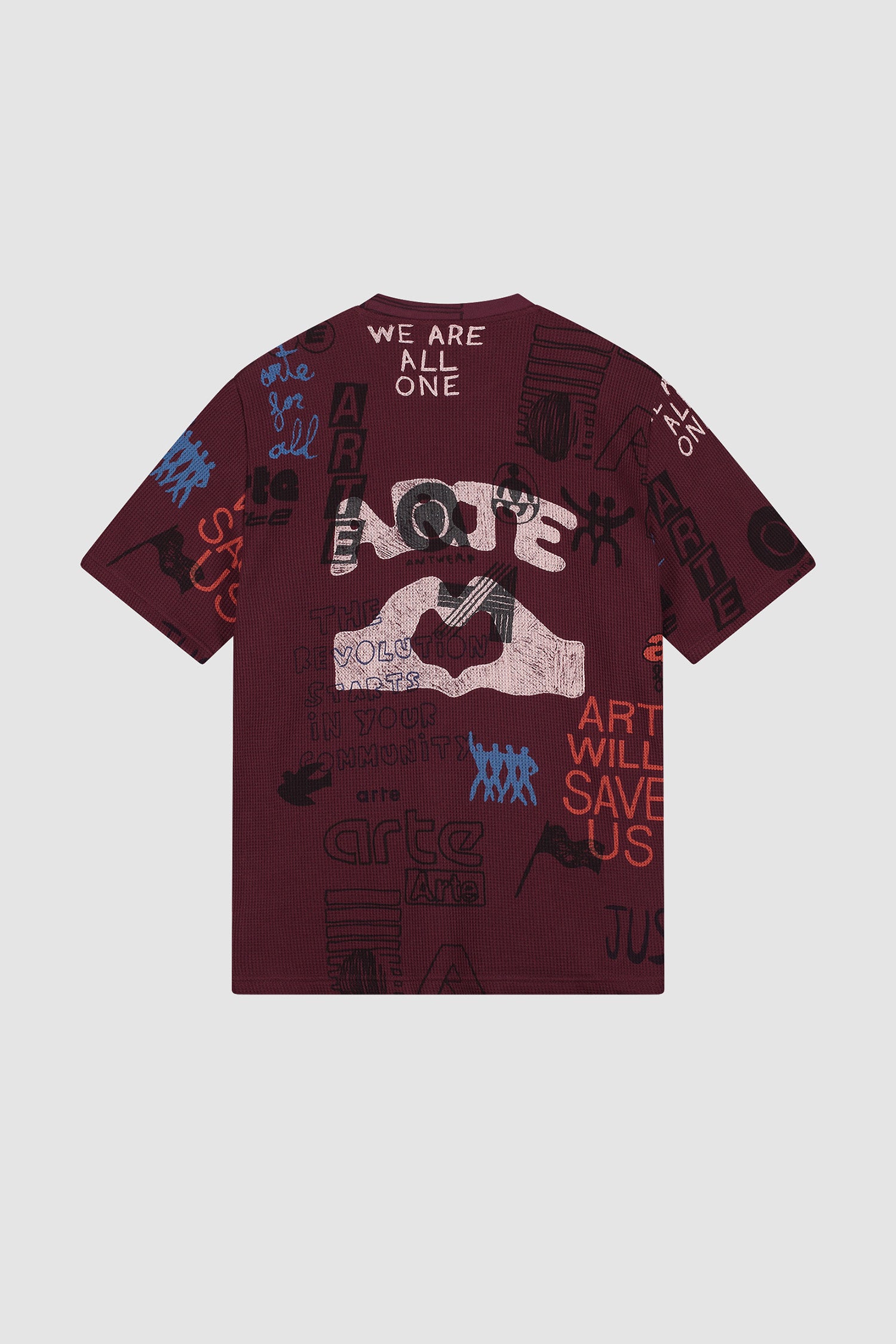 T-shirt Waffle en Bordeaux, vue arrière
