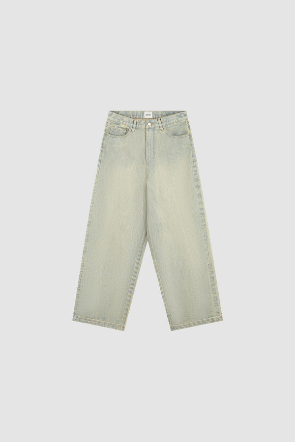 Denim Pants in Dirty Wash, front view