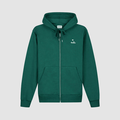 Sweat à capuche zippé Heart - Vert